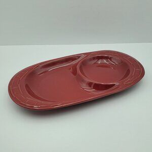 Longaberger Woven Traditions Paprika Soup & Sandwich Plate Oval Lunch Snack Tray